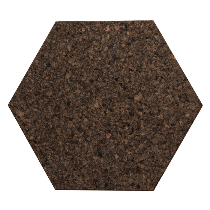 Korkpanel sekskant dark 6 stk.